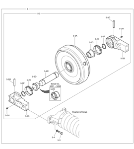 Vodeci tocak gusenice bagera Doosan DX 225LC