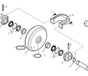 Vodeci tocak gusenice bagera Hitachi EX165 EX200 EX215 EX255