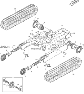 Vodeci tocak gusenice mini bagera Doosan DX35